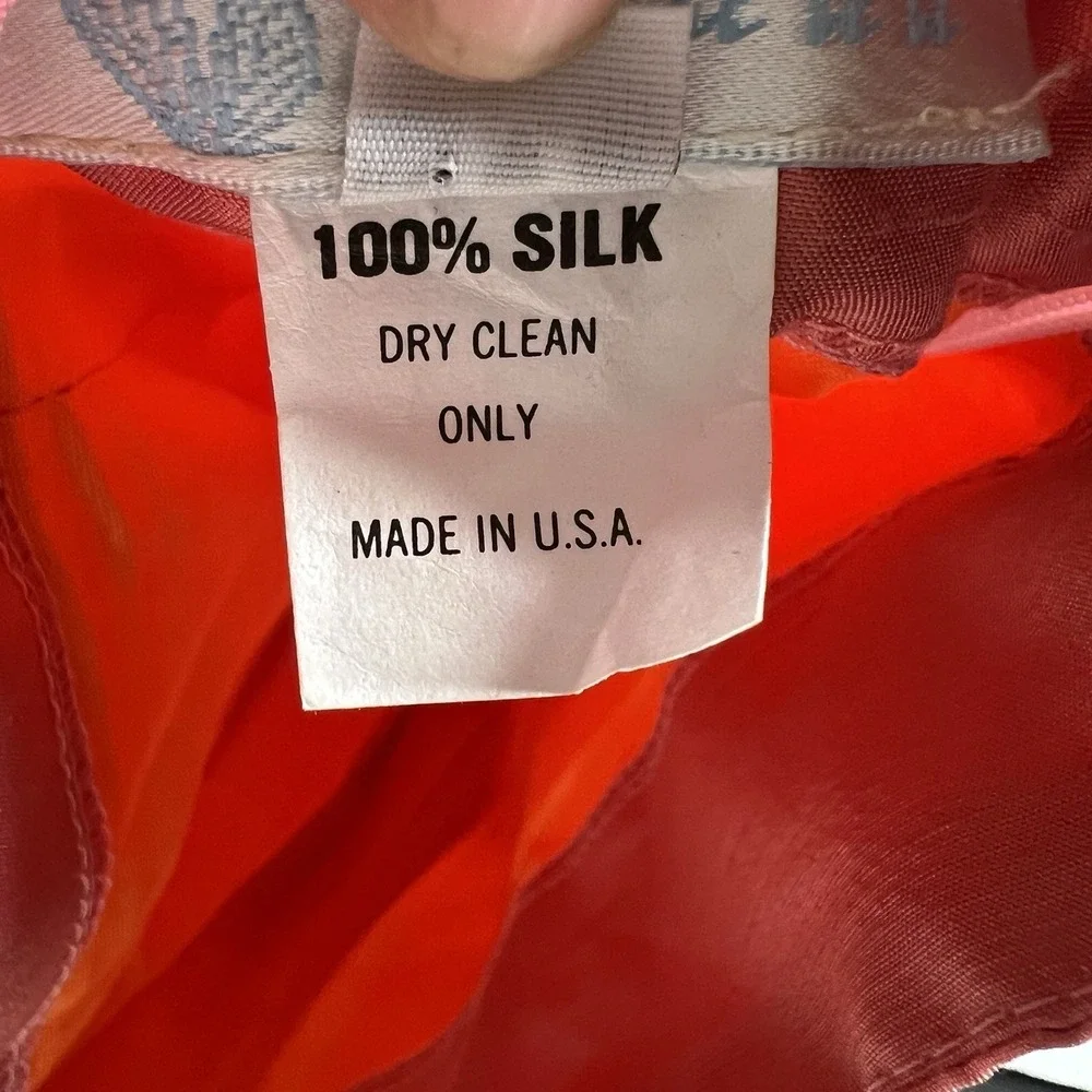 Cicada Strapless Red Silk Dress‎ Fit & Flare Cocktail Formal USA Made Med Orange - Picture 9 of 12